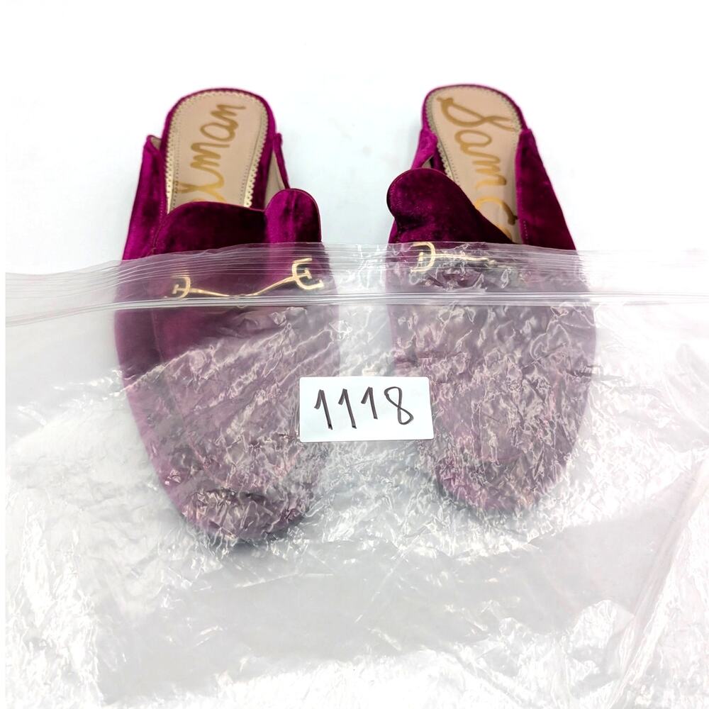 Sam Edelman Linnie Bit Mules Slip-On Women's Raspberry Velvet Size US9M EU40 - Picture 10 of 10